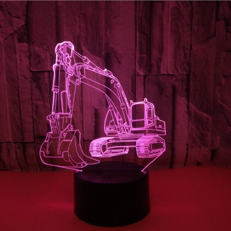 3W Excavator 3D Light Colorful Touch Control Light Creative Small Table Lamp, Touch Switch with Black Base, Touch Switch + Remote Control with Black Base, Touch Switch with Crack Base, Touch Switch + Remote Control with Crack Base