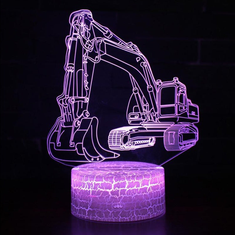 3W Excavator 3D Light Colorful Touch Control Light Creative Small Table Lamp, Touch Switch with Black Base, Touch Switch + Remote Control with Black Base, Touch Switch with Crack Base, Touch Switch + Remote Control with Crack Base Touch Switch + Remote Control with Crack Base