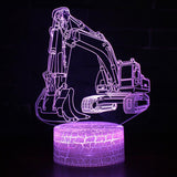 3W Excavator 3D Light Colorful Touch Control Light Creative Small Table Lamp, Touch Switch with Black Base, Touch Switch + Remote Control with Black Base, Touch Switch with Crack Base, Touch Switch + Remote Control with Crack Base Touch Switch + Remote Control with Crack Base