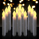 12 PCS/ Box LED Electronic Candle Light Flameless Candle Light Long Rod Christmas Candle, Flashing Warm White Light Flashing Warm White Light