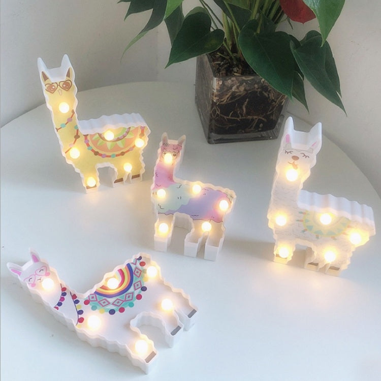 LED Painted Lantern Alpaca Night Light Holiday Decoration Room Posing Style Light