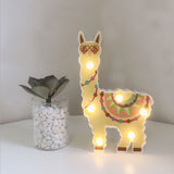 LED Painted Lantern Alpaca Night Light Holiday Decoration Room Posing Style Light