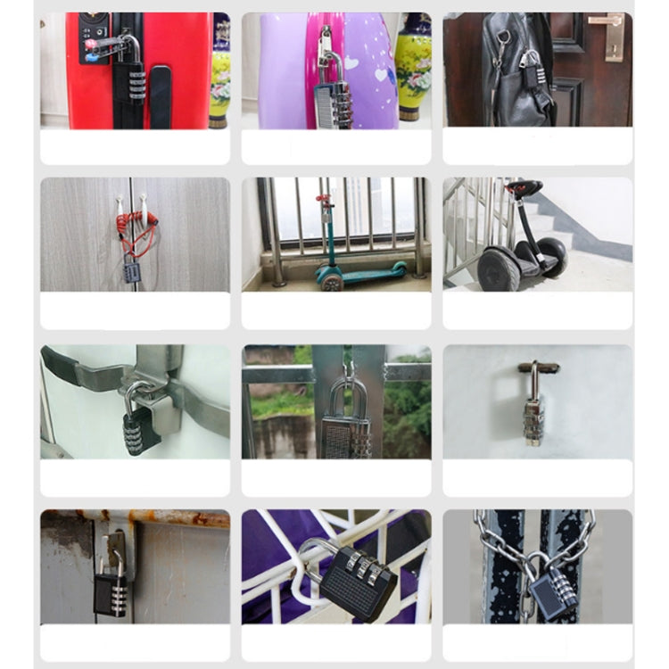 Steel Rope Spherical Combination Lock Gym Luggage Bicycle Round Padlock, Black, Silver, Red