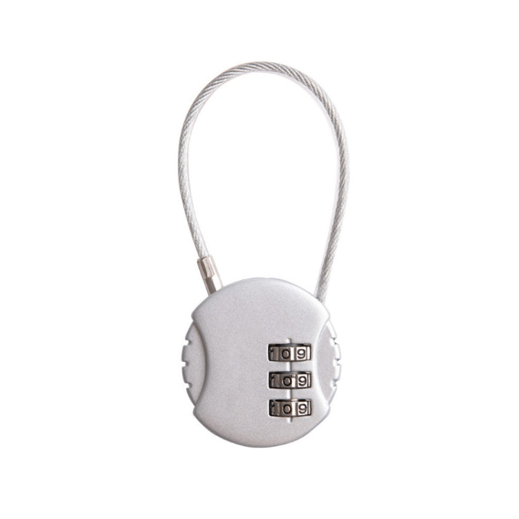 Steel Rope Spherical Combination Lock Gym Luggage Bicycle Round Padlock, Black, Silver, Red