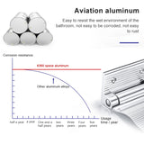 Wall Mounted Aluminium Alloy Bathroom Shower Foot Rest Footstool Black