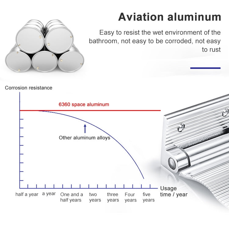 Wall Mounted Aluminium Alloy Bathroom Shower Foot Rest Footstool Black