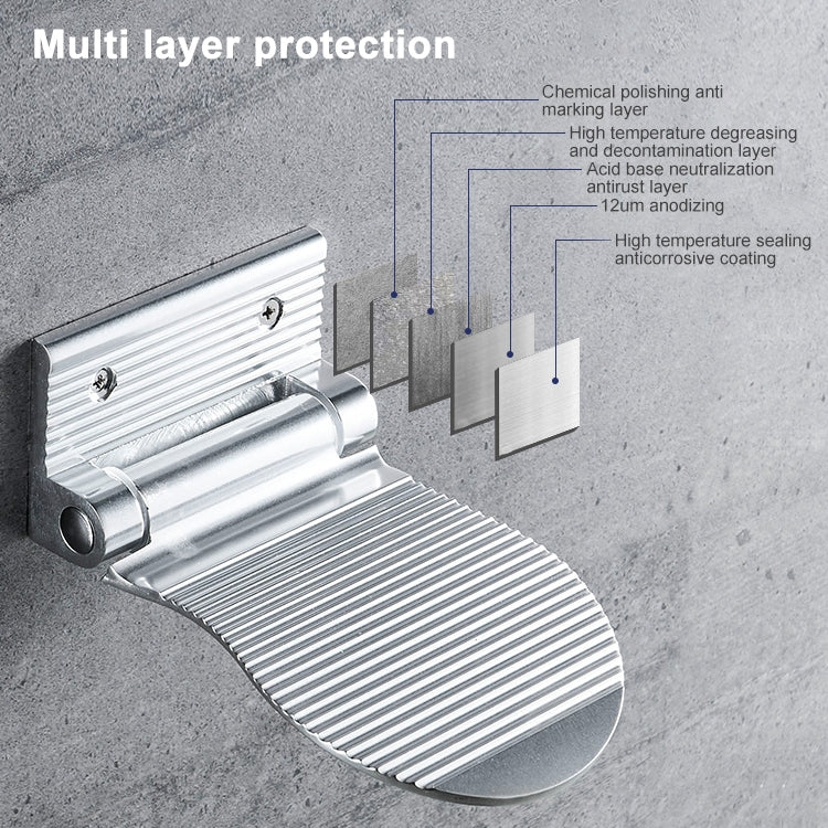 Wall Mounted Aluminium Alloy Bathroom Shower Foot Rest Footstool