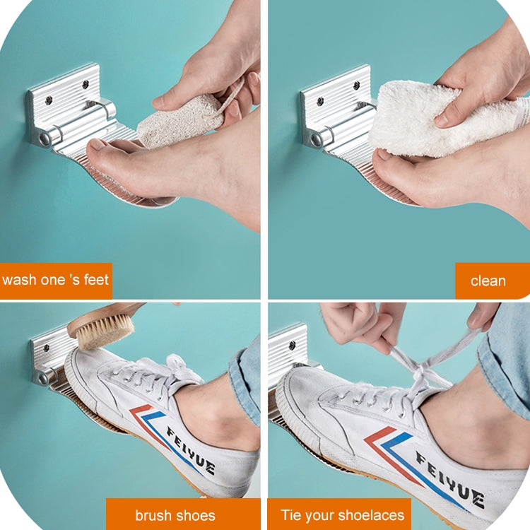 Wall Mounted Aluminium Alloy Bathroom Shower Foot Rest Footstool