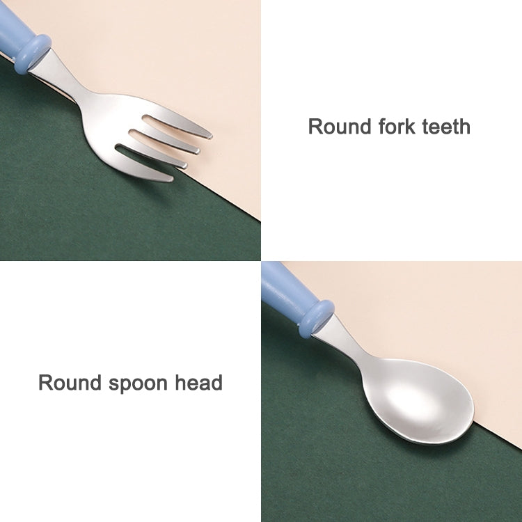 3 PCS/ Set 304 Stainless Steel Spoon and Fork Box Cute Baby Kindergarten Tableware Set