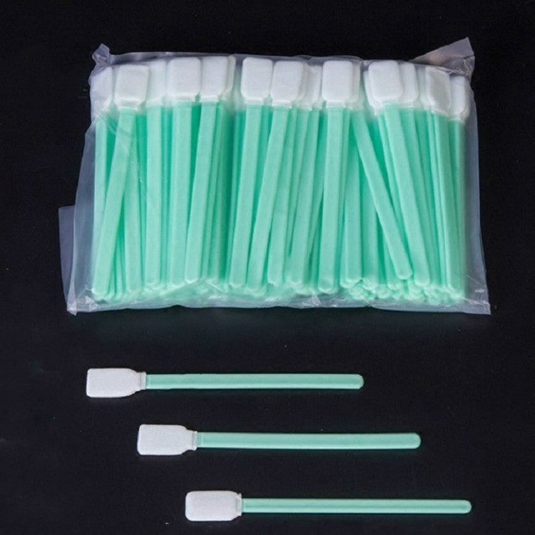 100 Sticks Inkjet Sponge Flat Head Cleaning Wipe Industrial Rod, 13cm 13cm 5 inch Clean Cloth Head