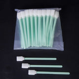 100 Sticks Inkjet Sponge Flat Head Cleaning Wipe Industrial Rod, 13cm 13cm 5 inch Wide Sponge Head