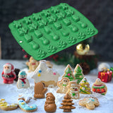 Christmas Supplies Drop Glue Mold Cake Barbecue Baking Tool, Green, Red, Chocolate