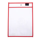 Erasable Hanging PVC A4 Transparent Sewing Red Document Dry Erase Bag, 21×30cm