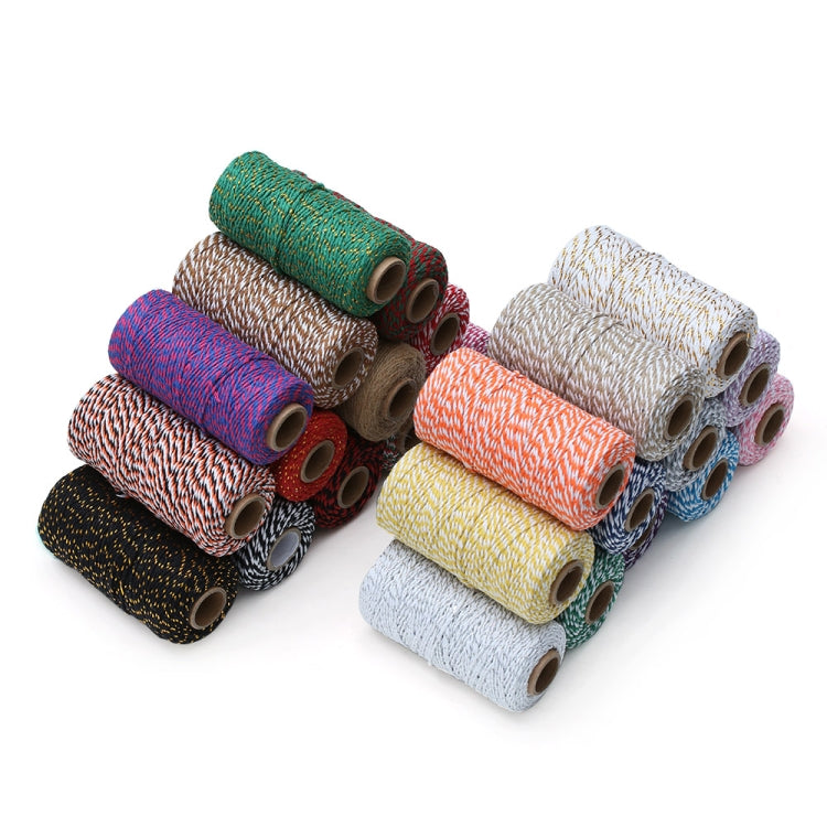 Two-color Cotton Thread Handmade DIY Drawstring Gift Box Packing Rope, 2mm Thick (100m / Roll)