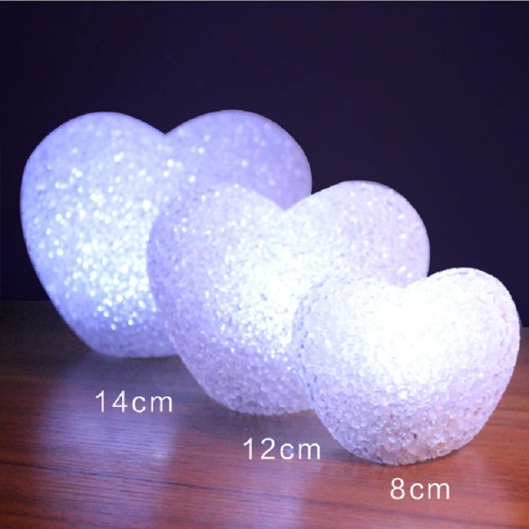 Indoor Decorative LED Night Light Romantic 3D Love Heart Valentine Day Wedding Party Decoration, 8cm White Heart