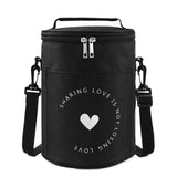 Round Lunch Bag Insulated Lunch Box Foldable & Portable Lunch Tote, L, M