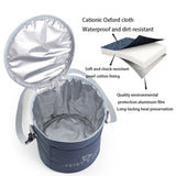 Round Lunch Bag Insulated Lunch Box Foldable & Portable Lunch Tote, L, M
