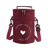 Round Lunch Bag Insulated Lunch Box Foldable & Portable Lunch Tote, L, M