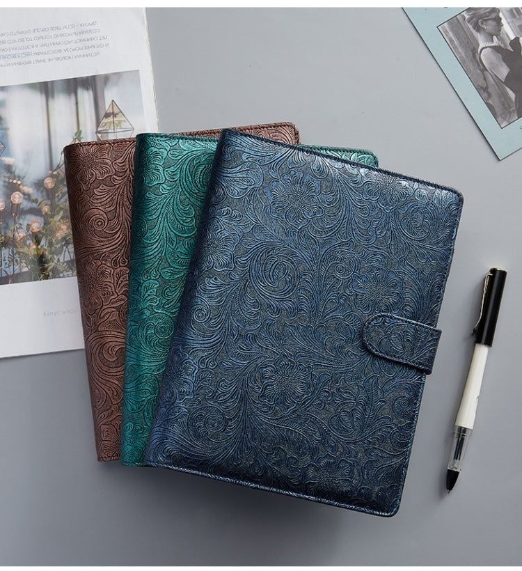 YMX-007 PU Leather Budget Binder Notebook Embossed Model Handbook, A6, A5