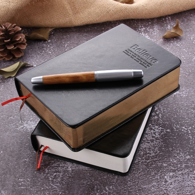 Ultra-Thick Retro Simple Lmitation Leather Thick Horizontal Blank Notebook, Specifications:Large Gold Rim Horizontal Line, Small Gold Rim Blank, Small White Rim Blank