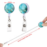 2 PCS Night Starry Sky Marble Crack Puller Retractable Buckle Lanyard Business Key Buckle Card Holder, Dark Blue Starry Crocodile Clip, Marble Alligator Clip, Aqua Blue Crocodile Clip, Purple Crocodile Clip
