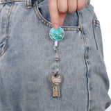 2 PCS Night Starry Sky Marble Crack Puller Retractable Buckle Lanyard Business Key Buckle Card Holder, Dark Blue Starry Crocodile Clip, Marble Alligator Clip, Aqua Blue Crocodile Clip, Purple Crocodile Clip