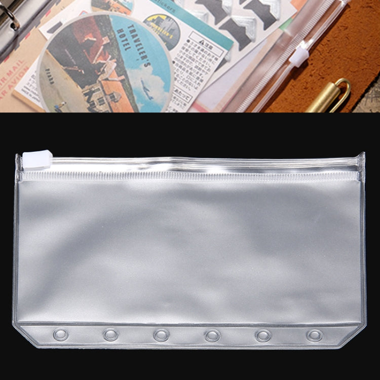 3 PCS Bill Bag Business Card Pull-edge Loose-leaf Pocket Insert PVC Zipper Storage Bag, A5 L, A6 M, A7 S A5 L