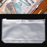 3 PCS Bill Bag Business Card Pull-edge Loose-leaf Pocket Insert PVC Zipper Storage Bag, A5 L, A6 M, A7 S A5 L