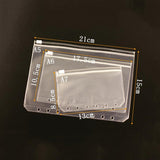 3 PCS Bill Bag Business Card Pull-edge Loose-leaf Pocket Insert PVC Zipper Storage Bag, A5 L, A6 M, A7 S