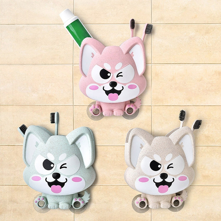 Cartoon Dog Suction Wall Toothbrush Toothpaste Shelf, Size:16x14x5cm