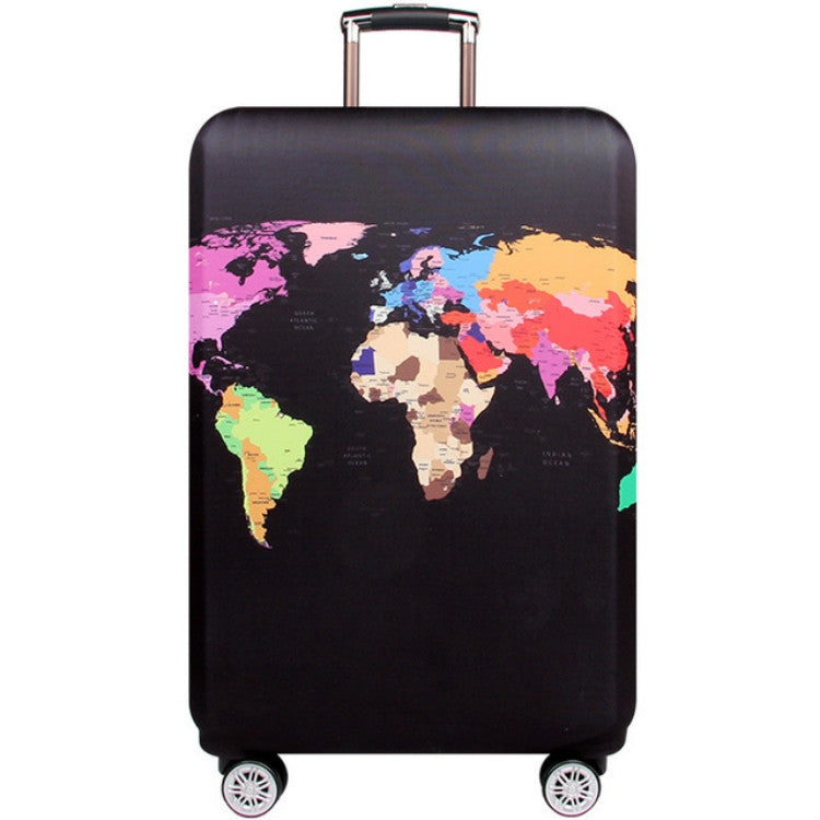 Travel Luggage Cover Suitcase Dustproof Scratch-proof Protection Elastic Sleeve, S Size 19 to 21 inch, M Size 22 to 24 inch, L Size 26 to 28 inch, XL Size 29 to 32 inch M Size 22 to 24 inch World Map