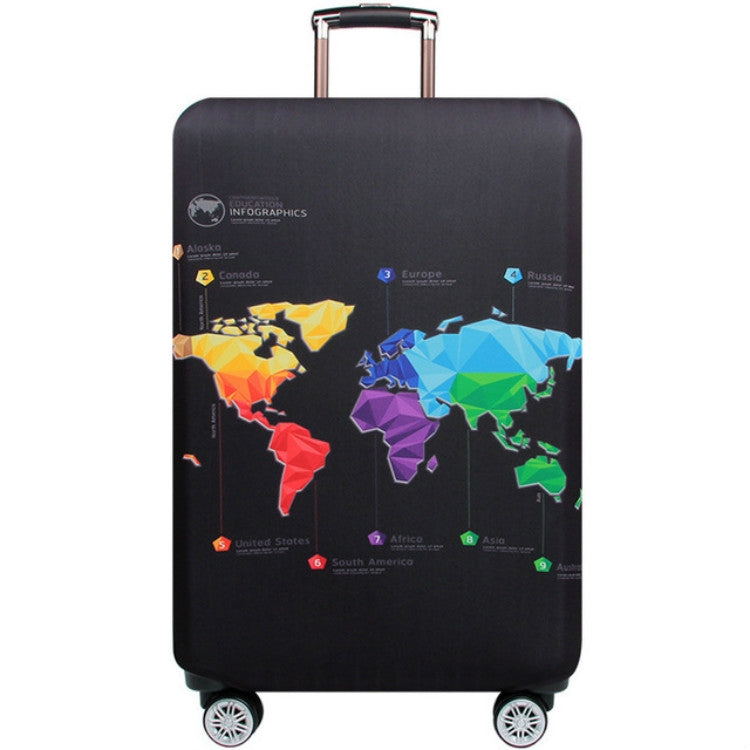 Travel Luggage Cover Suitcase Dustproof Scratch-proof Protection Elastic Sleeve, S Size 19 to 21 inch, M Size 22 to 24 inch, L Size 26 to 28 inch, XL Size 29 to 32 inch L Size 26 to 28 inch Geometric Map