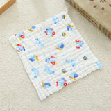 2 PCS Cotton 6-layer Gauze Saliva Towel Medical Seersucker Small Square Scarf Small Train