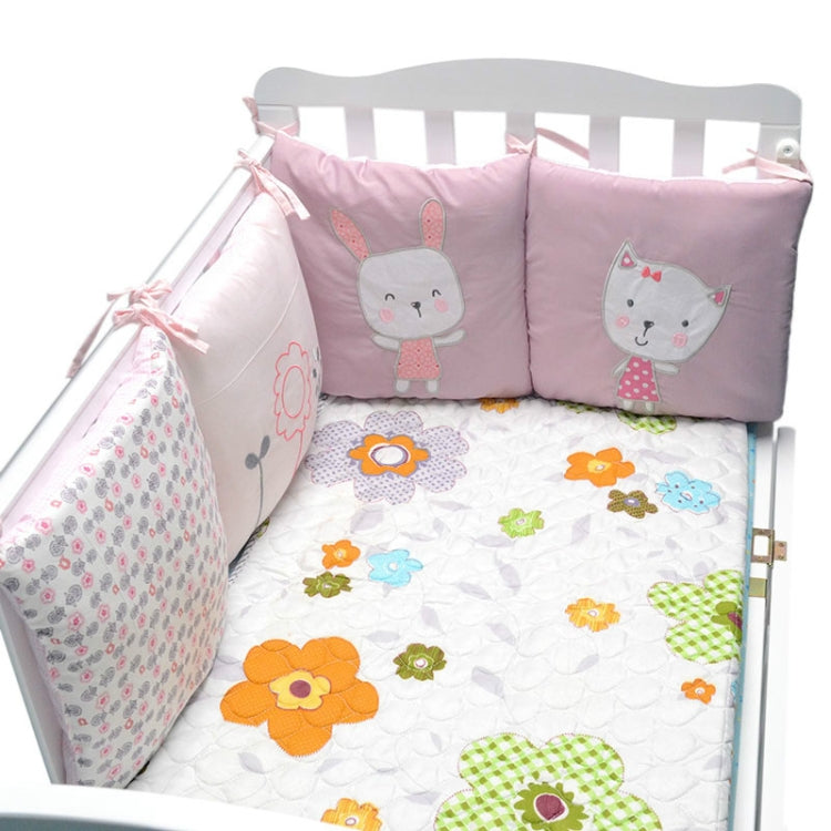 Crib Perimeter Embroidery Bunny Bedding Baby Cotton Anti-collision, 30 x 30 cm