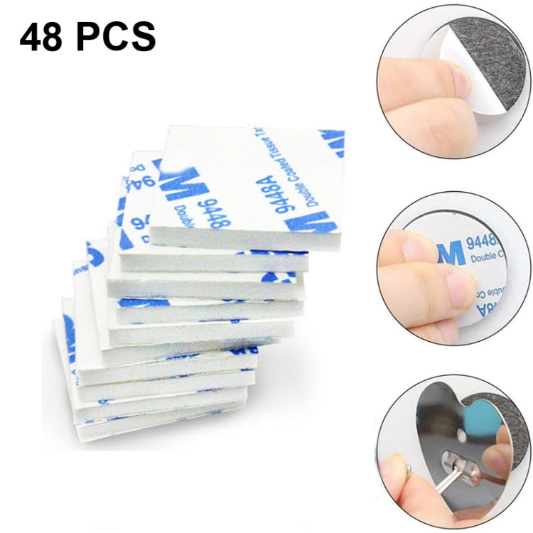 Square EVA Foam Double-sided Adhesive High-viscosity Sponge Sticker, 48 PCS 65x76x1.5mm