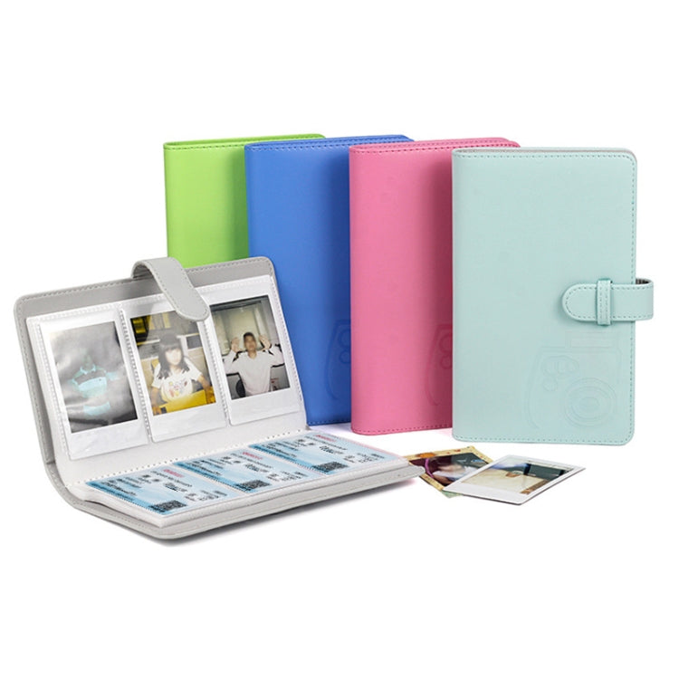 3-Inch Photo Album Holds 96 Photos PU Leather Large Capacity Storage Case with Multi-Pocket Pages