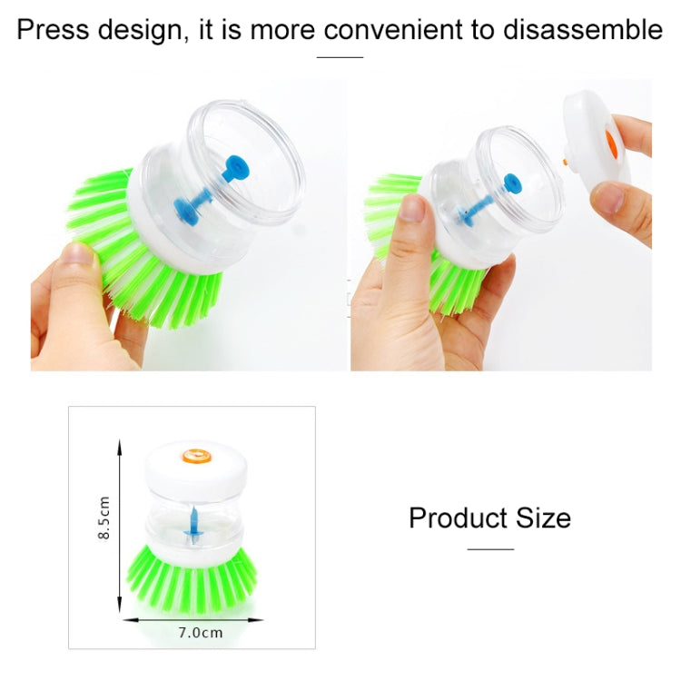 2 PCS Kitchen Washing Utensils Pot Dish Brush With Washing Up Liquid Soap Dispenser, Random Color Delivery, Utensils Pot Dish Brush
