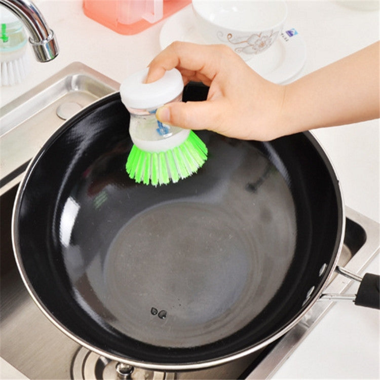 2 PCS Kitchen Washing Utensils Pot Dish Brush With Washing Up Liquid Soap Dispenser, Random Color Delivery, Utensils Pot Dish Brush