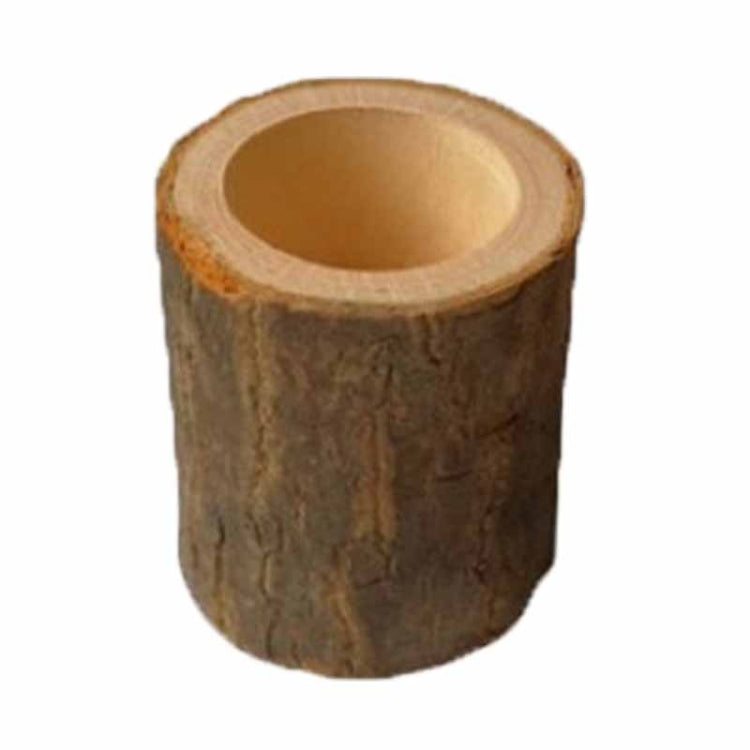 3 PCS Mini Natural Log Round Home Office Garden Decoration Succulent Plant Pot Candle Holder Small Bonsai Home Decoration, S, M, L L