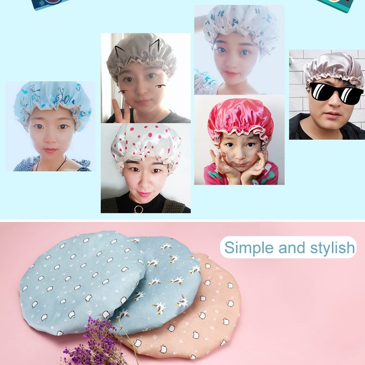 Thick Waterproof Bath Hat Double Layer Shower Hair Cover Women Supplies Shower Caps, Size:28cm