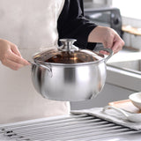 Si Gang 24CM Stainless Steel Drum-shaped Large-capacity Extra Thick Soup Pot, 24 CM