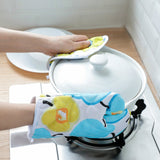 5 Sets 2 in 1 Thickened Microwave Oven High Temperature Resistant Plus Velvet Insulation Gloves Set, 5 Sets