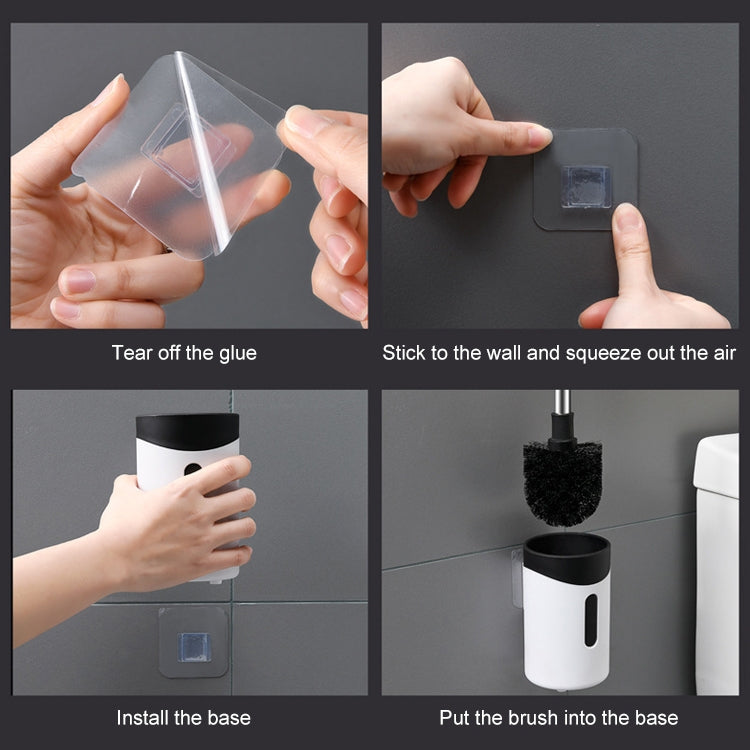 Stainless Steel Wall-mounted Home Soft Brush Toilet Brush, White, Pink, Grey