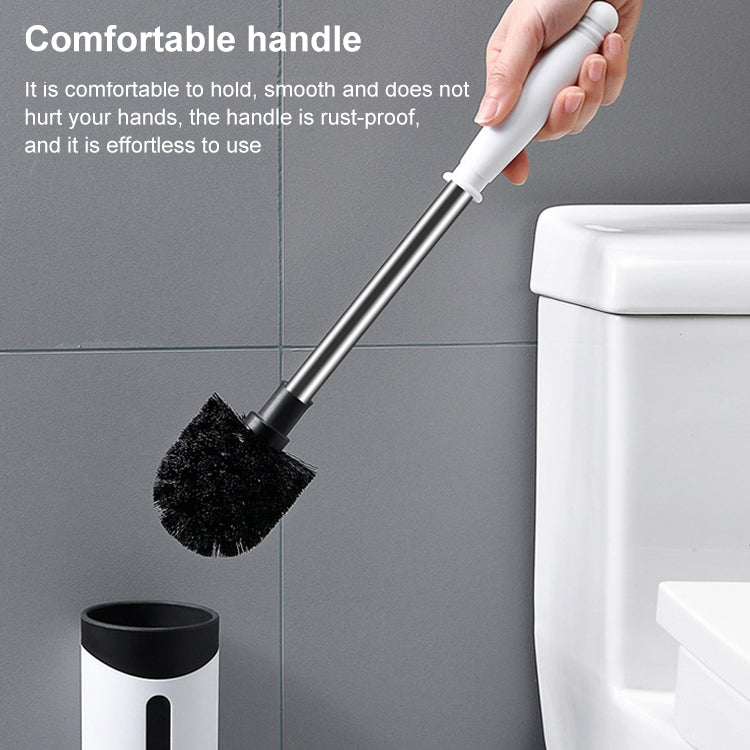 Stainless Steel Wall-mounted Home Soft Brush Toilet Brush, White, Pink, Grey