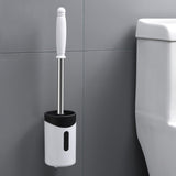 Stainless Steel Wall-mounted Home Soft Brush Toilet Brush, Grey, White, Pink