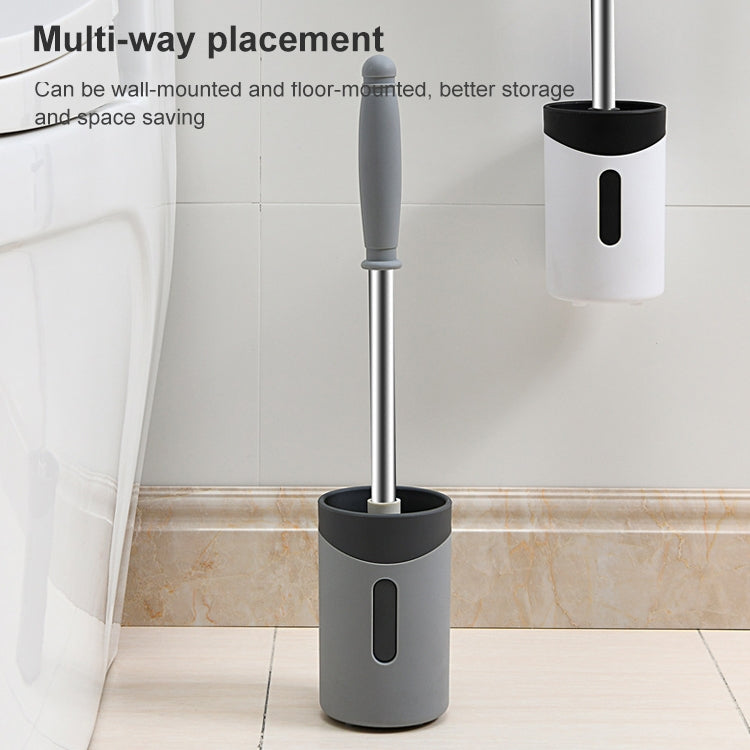 Stainless Steel Wall-mounted Home Soft Brush Toilet Brush, Grey, White, Pink
