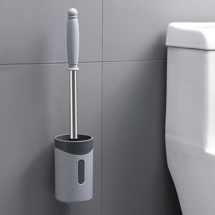 Stainless Steel Wall-mounted Home Soft Brush Toilet Brush, Grey, White, Pink