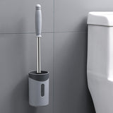 Stainless Steel Wall-mounted Home Soft Brush Toilet Brush, Grey, White, Pink