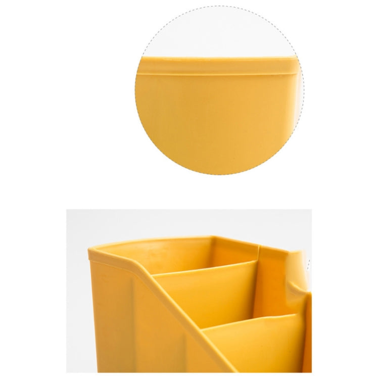 Home Office Plastic Storage Box Desktop Student Stationery Rack Cosmetic Box, Dark Flesh, Dark Blue, Yellow