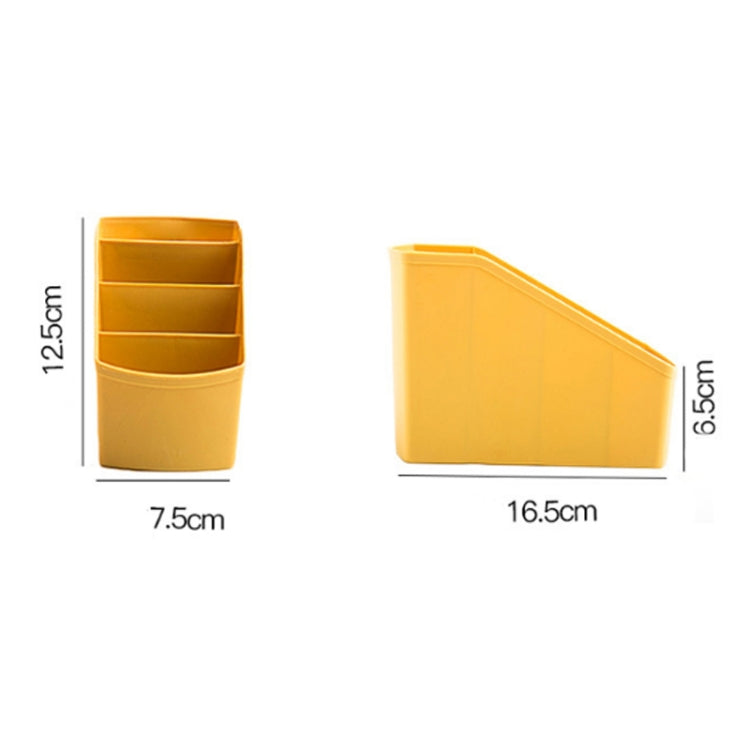 Home Office Plastic Storage Box Desktop Student Stationery Rack Cosmetic Box, Dark Flesh, Dark Blue, Yellow